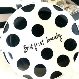 2 Sephora jewelry trinket makeup vanity mini Black White Polka Dots organizer